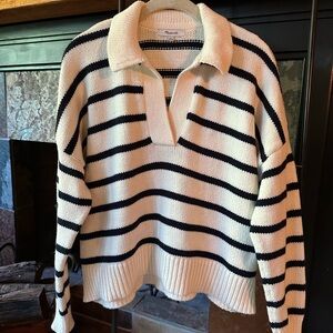 Madewell Women’s Striped Sweater - Cream and Navy